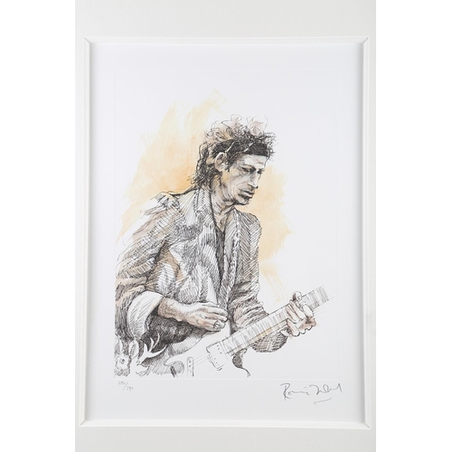 342 - Ronnie Wood: a set of four signed limited edition lithographs, portraits of the Rolling Stones, in s... 