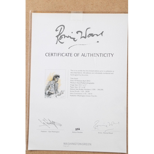 342 - Ronnie Wood: a set of four signed limited edition lithographs, portraits of the Rolling Stones, in s... 