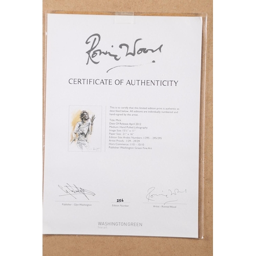 342 - Ronnie Wood: a set of four signed limited edition lithographs, portraits of the Rolling Stones, in s... 