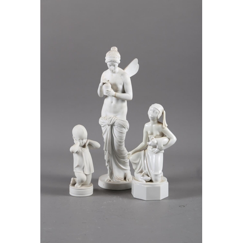 35 - A Royal Copenhagen bisque figure of a child (1928), a Copenhagen bisque figure of Psyche, 12