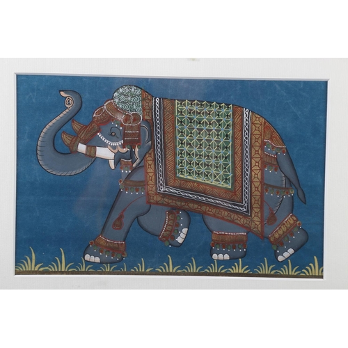 387 - An Indian watercolour on silk of an elephant, 6 1/2