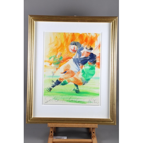 428 - Jake Sutton: a set of four oils on canvas board, 1999 Rugby World Cup scenes, 18