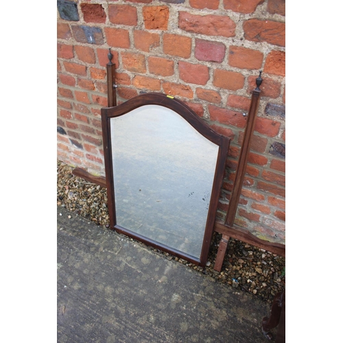 549 - A mahogany dressing table, fitted mirror over two short, one long and two small drawers, with copper... 