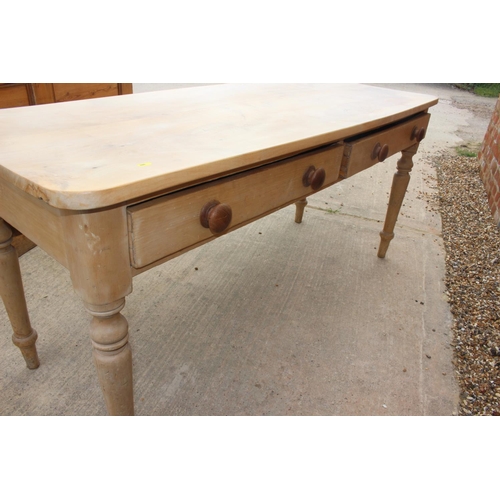 604 - A late 19th century sycamore single drop leaf table, fitted two drawers with turned hardwood knobs, ... 