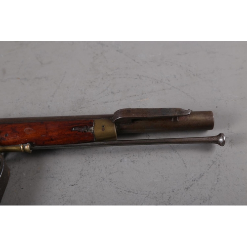 173 - An East India Company early 19th century flintlock musket, the lock stamped J Manton, barrel 33 3/4