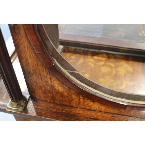 518 - An early 19th century oak and mahogany banded provincial long case clock with painted circular dial ... 