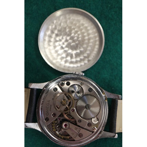 294 - A gentleman's vintage Omega wristwatch, in London made British Watch Company chrome and stainless st... 