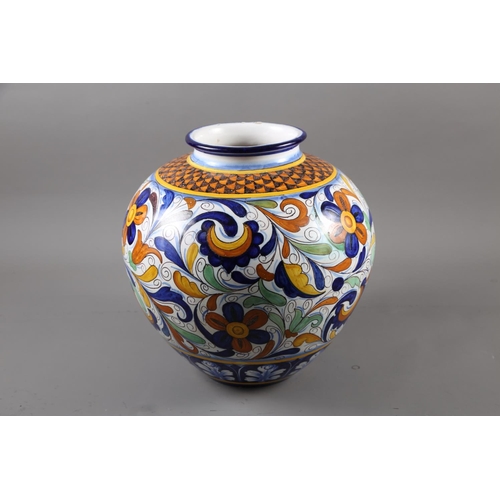 5 - A Cantagalli bulbous vase with floral and scrolled decoration, 13