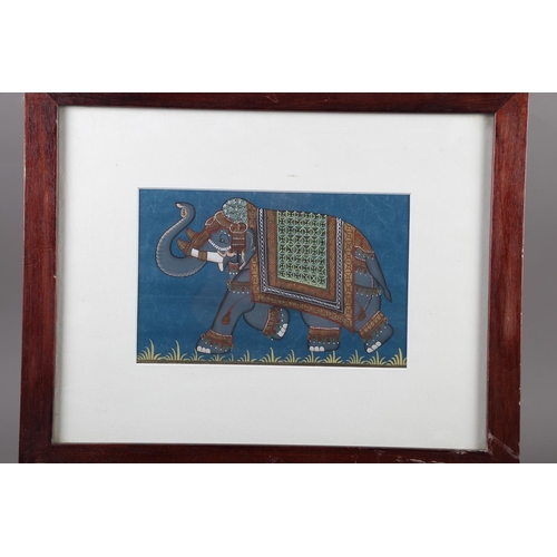 489 - An Indian watercolour on silk of an elephant, 6 1/2