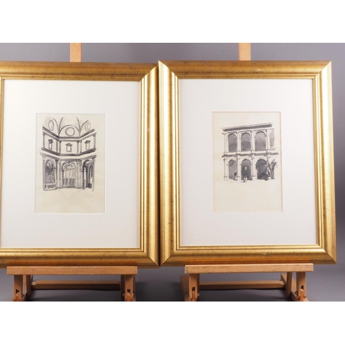 427 - Two pen and wash Italian architectural studies, 10