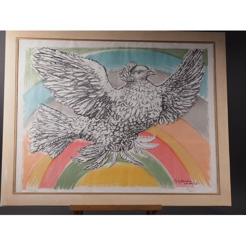 434 - Picasso: a signed lithograph, Colombe Volant (a' L'Avc en Ciel), 127/200, 21