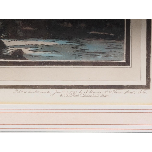 457 - After Morland: a pair of 18th century hand coloured prints, 