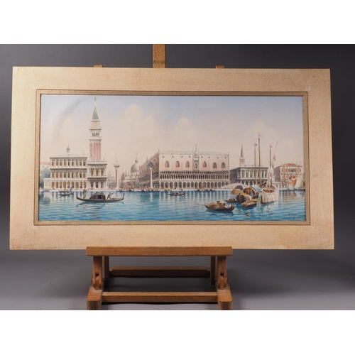 485 - U Organia: a 19th century watercolour view of the Doges Palace Venice, 10 3/4