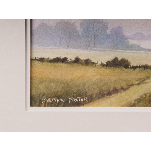 496 - Stephen Foster: three watercolour studies, landscapes, 8