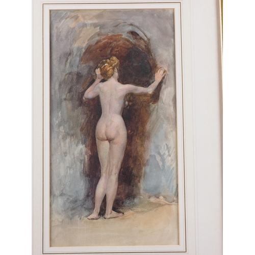 498 - John Edward Godall: watercolours, nude woman, 13 1/4