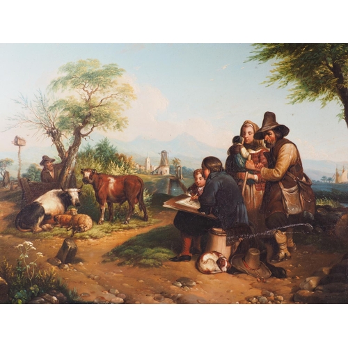 511 - Eugene Le Poitterin: 19th century oil on metal, 