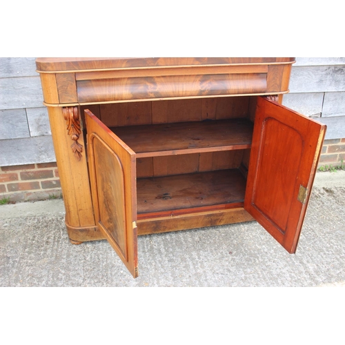 544 - A 19th century mahogany mirror back sideboard/chiffonier, fitted one drawer over cupboards enclosed ... 