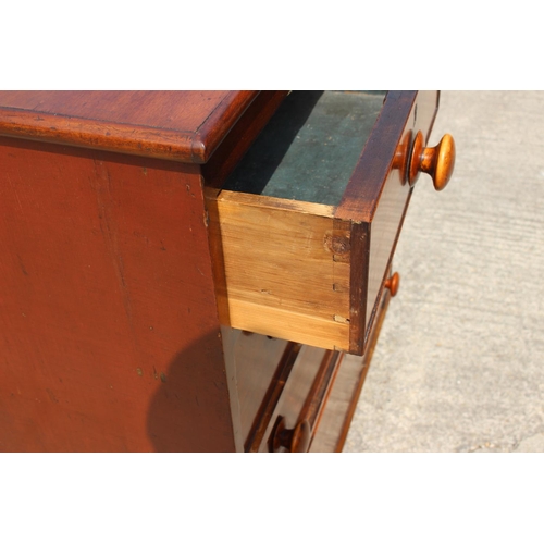 546 - A late 19th century mahogany chest of two short and three long drawers graduated drawers with knob h... 