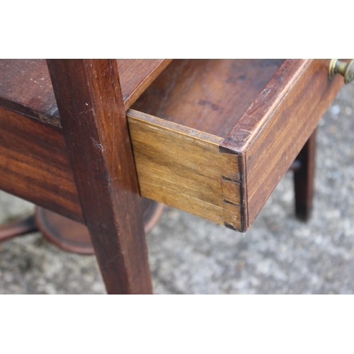 550 - A 19th century mahogany washstand, fitted one drawer, on square taper supports, 15