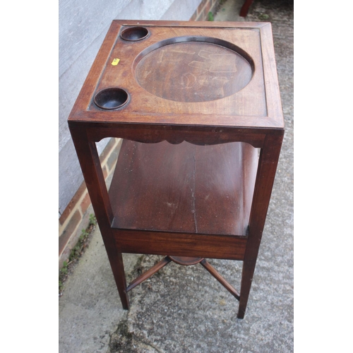 550 - A 19th century mahogany washstand, fitted one drawer, on square taper supports, 15