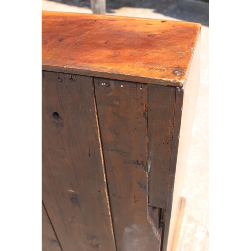 561 - A Georgian mahogany bureau with fitted interior over four long graduated drawers, on bracket support... 