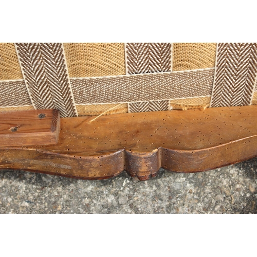 579 - A 19th century carved rosewood stool, upholstered in a floral cut velvet, on cabriole supports, 24