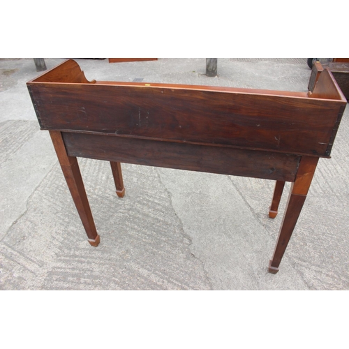 580 - A 19th century Scandinavian mahogany tray top washstand, fitted two drawers, on square taper support... 