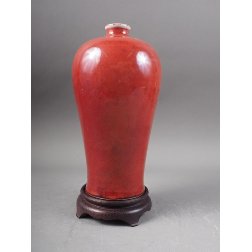 105 - A Chinese sang de boeuf baluster vase, 9