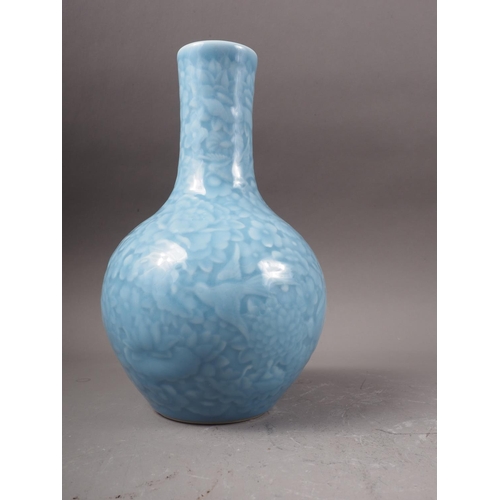 116 - A Chinese bulbous bottle neck vase with flower and bird decoration, 9