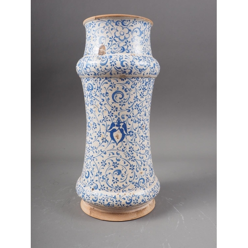 16 - An Isnik blue scrollwork design wet drug jar, 10