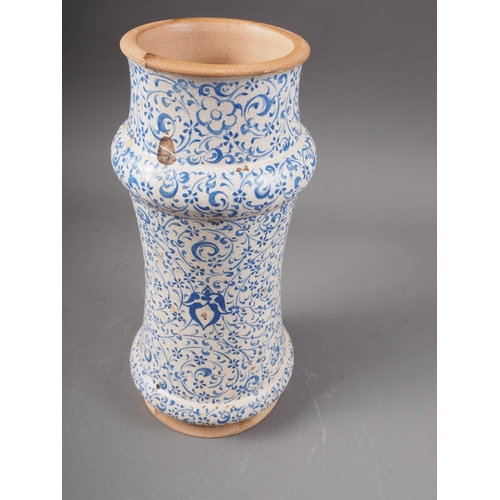 16 - An Isnik blue scrollwork design wet drug jar, 10