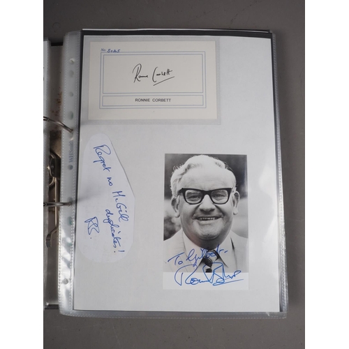 269 - A collection of approximately sixty autographs, mostly theatrical, including Sir John Gielgud, Sir D... 