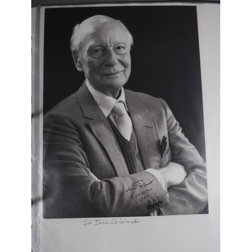 269 - A collection of approximately sixty autographs, mostly theatrical, including Sir John Gielgud, Sir D... 