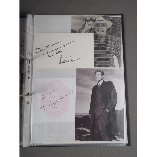 269 - A collection of approximately sixty autographs, mostly theatrical, including Sir John Gielgud, Sir D... 