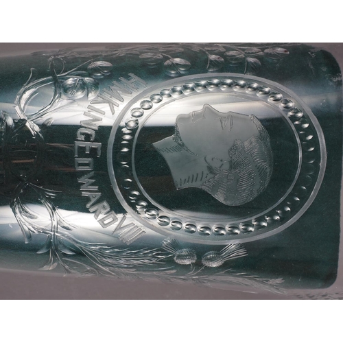 45 - A Webb Edward VIII 1937 Coronation tapered glass vase with hand engraved decoration, 10 1/2