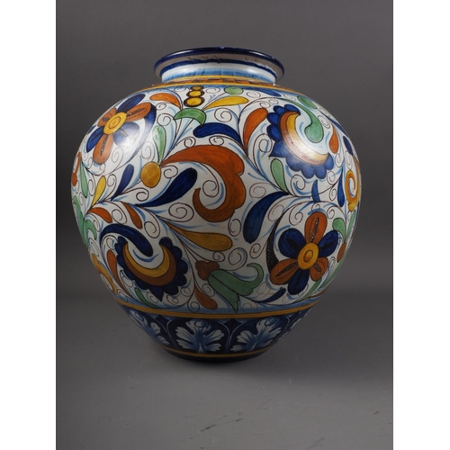 5 - A Cantagalli bulbous vase with floral and scrolled decoration, 13