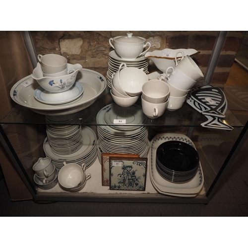 51 - A Royal Copenhagen blue and white part dinner service and a quantity of other Danish china tableware