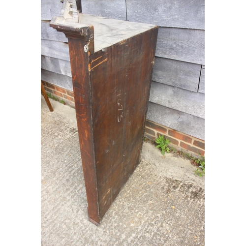 549 - A late Georgian quarter cut oak and mahogany banded corner hanging cupboard enclosed glazed panel do... 