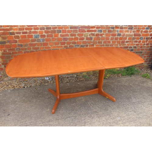 615 - A G Plan cherrywood shape top extending dining table with extra centre leaf, 89