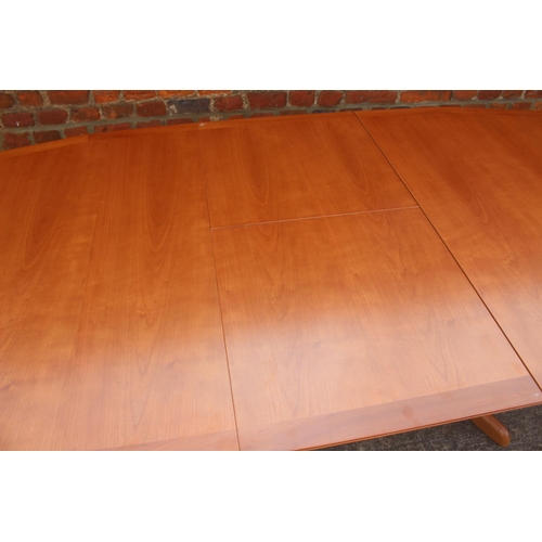 615 - A G Plan cherrywood shape top extending dining table with extra centre leaf, 89