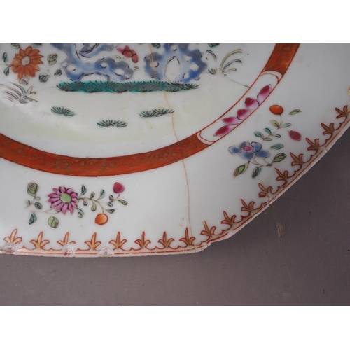 75 - A pair of contemporary Chinese vases, a famille rose shaped edge plate and other items (damages)