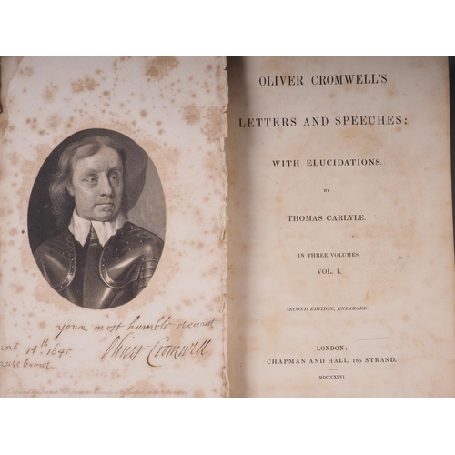 226 - Carlisle: Oliver Cromwell's Letters and Speeches, 3 vols, Chapman and Hall, 1846, 2nd edition enlarg... 