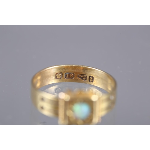 386 - A Victorian 18ct gold and opal ring, size Q, 4g