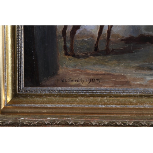 497 - Phil Smith, 1903: an oil on board, 