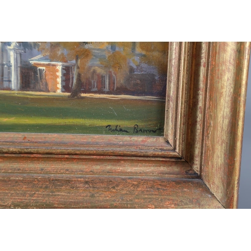 506 - William Barrow: oil on canvas, London house, 7 1/4