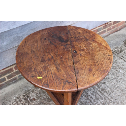 553 - An 18th century provincial chestnut and fruitwood two-tier cricket table, 26