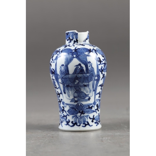 64 - A Chinese blue and white baluster vase with dragon and flower decoration, four-character mark to bas... 