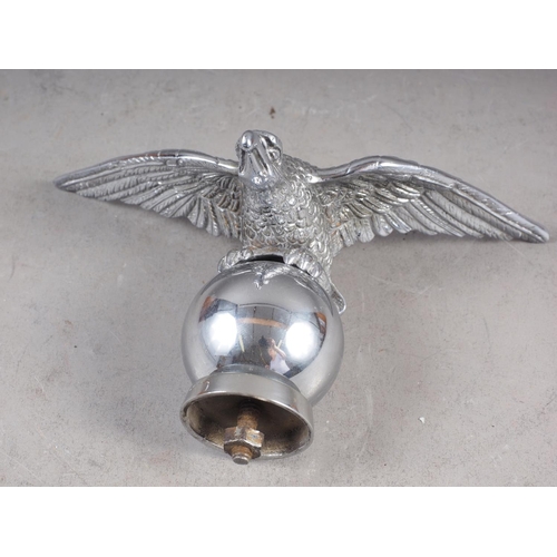 116 - A chrome plated car mascot, formed as an eagle, 4 1/2