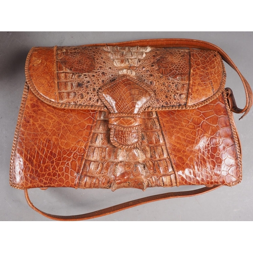 146 - One alligator skin handbag and two others