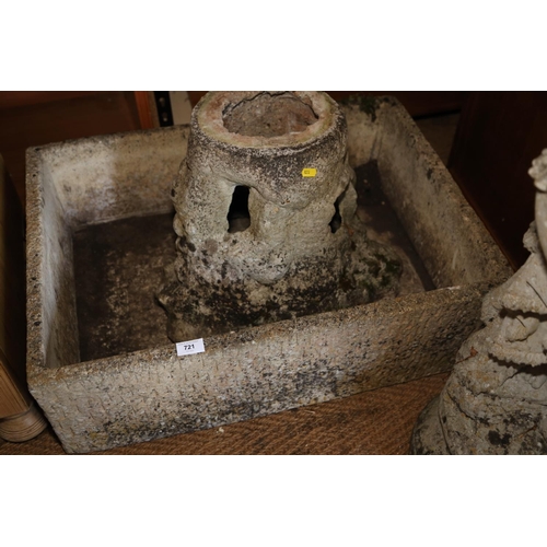 721 - A cast stone garden trough/sink, 29